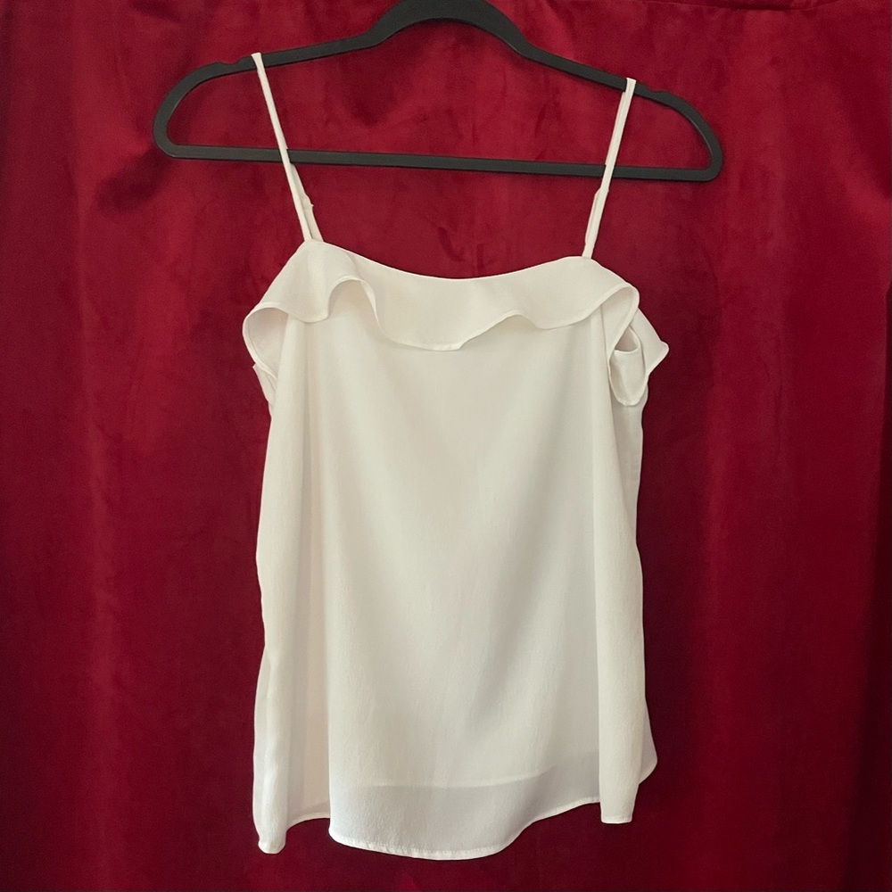 H&M white cami top size 2 , XS straight neck